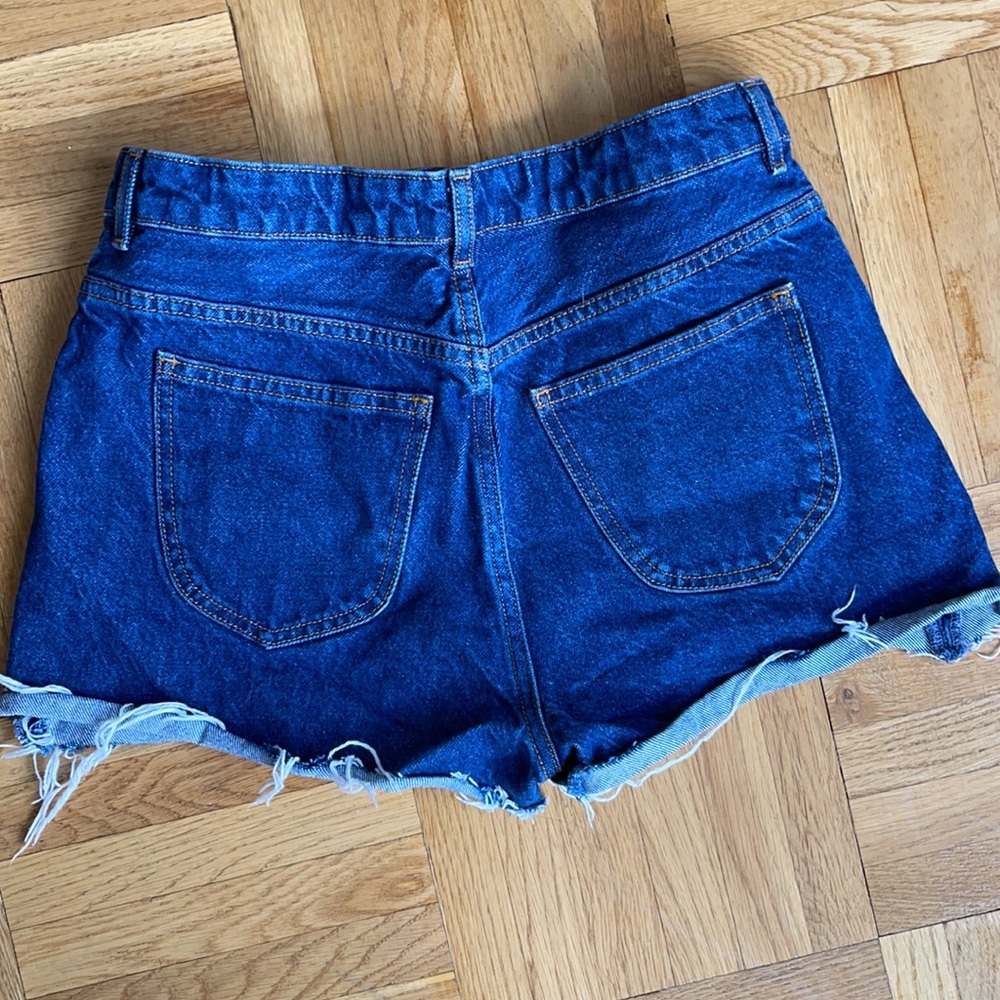 & Other Stories high waist raw hem denim shorts sz 30